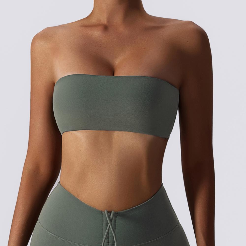 Bandeau Bikini Top  |  Womens Swimwear Swimwear khaki wide rib