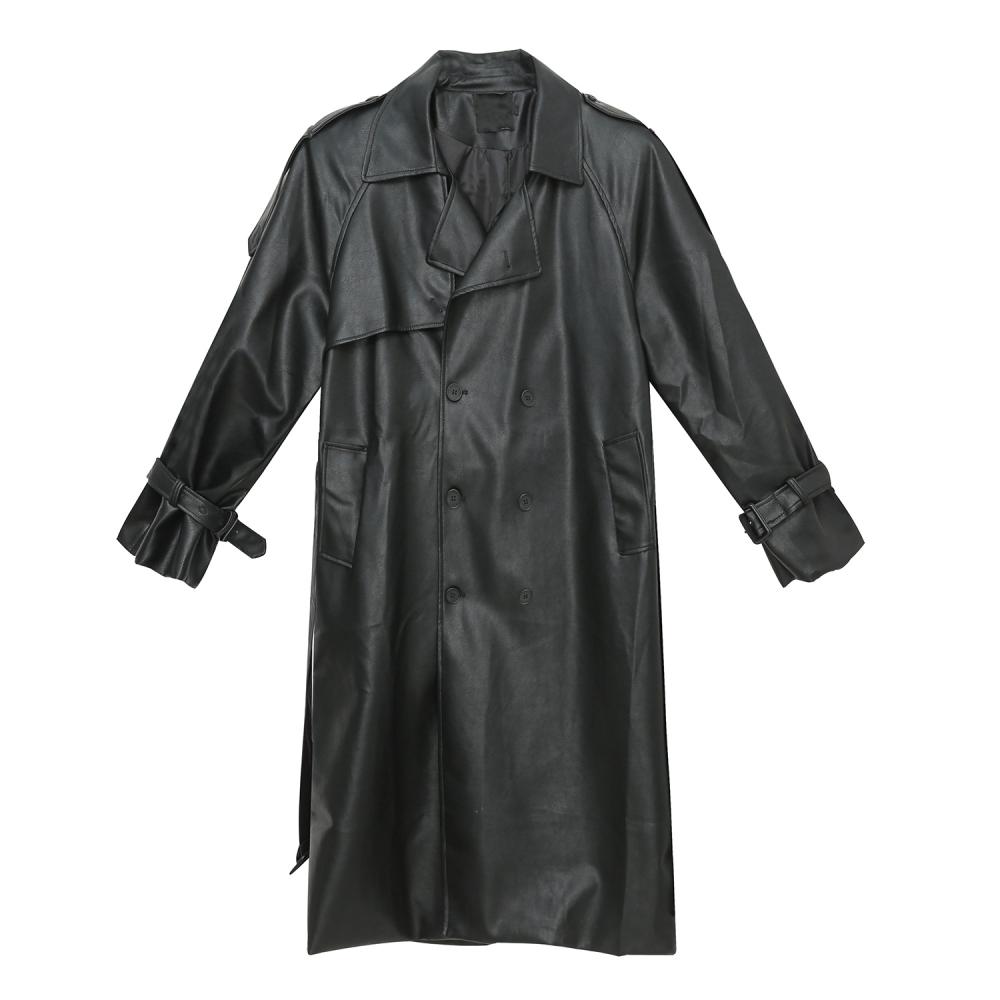 Chicago Faux Leather Trench Coat  |  Womens Jackets Jackets black