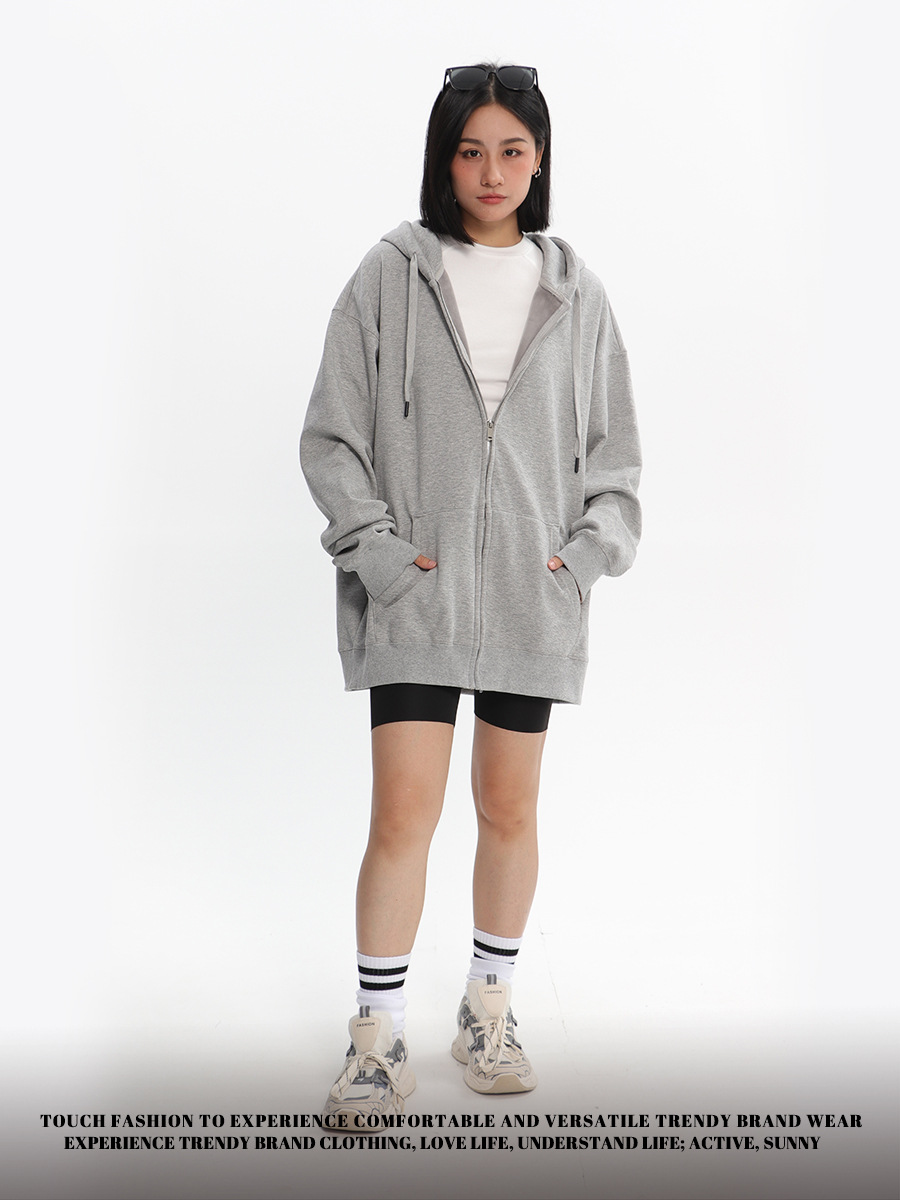 Classic Zip-Through Hoodie  |  Womens Sweats & Hoodies Sweats & Hoodies soft grey marle