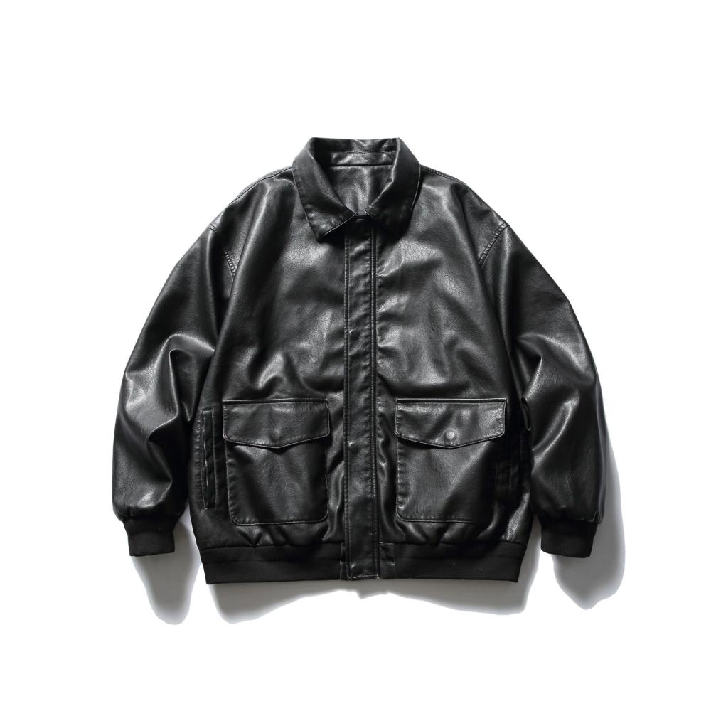 Faux Leather Bomber  |  Mens Jackets Jackets Jackets