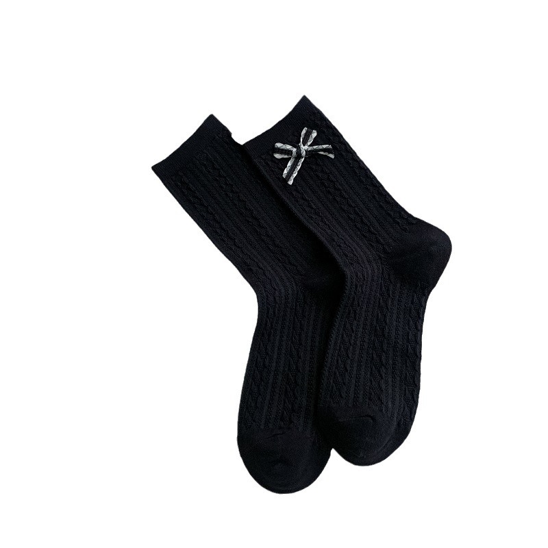 Frill Pointelle Ankle Sock  |  Womens Socks Socks charcoal