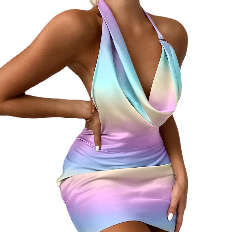 Halter Neck Tie Back Bikini Top  |  Womens Swimwear Swimwear sierra ombre sunset metallic