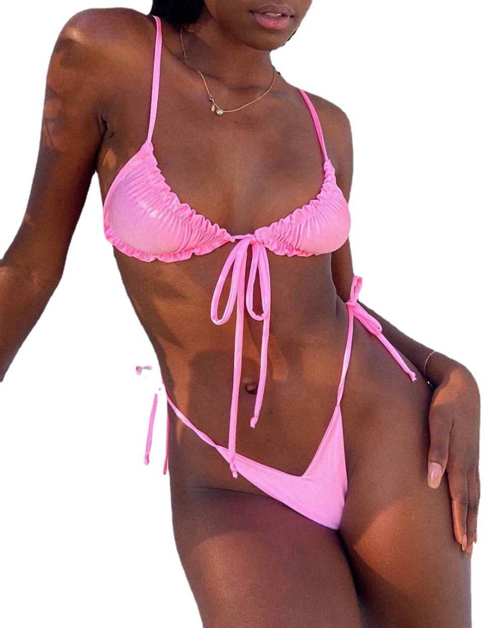 High Side Brazilian Seam Bikini Bottom  |  Womens Swimwear Swimwear malibu pink crinkle