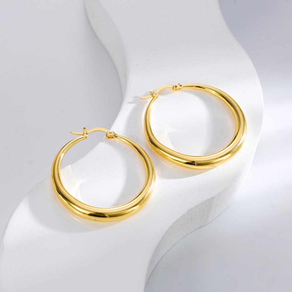 Large Hoop Earring  |  Womens Jewelry Jewelry gold plated tubular