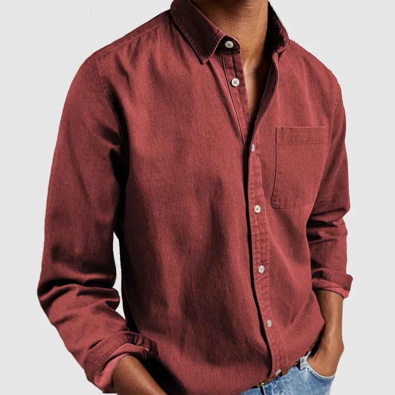 Linen Long Sleeve Shirt  |  Mens Shirts & Polos Mens Clothing glacial blue