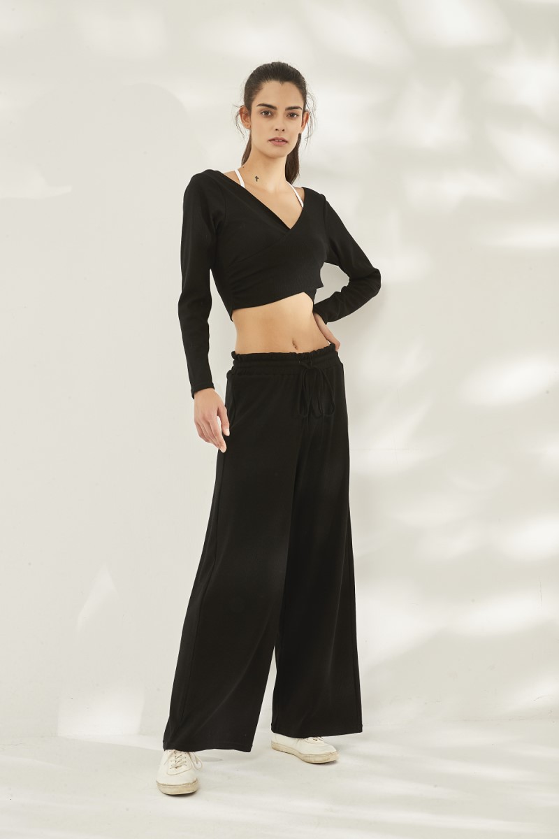 Luis Pull On Suiting Pant  |  Womens Pants Pants black pinstripe