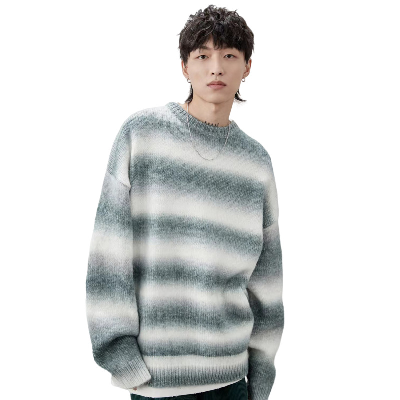 Ombre Crew Knit  |  Mens Sweaters Mens Clothing charcoal ombre