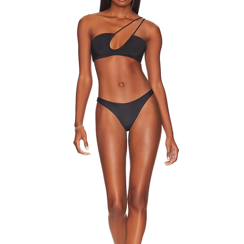 Refined High Side Thong Bikini Bottom  |  Womens Swimwear Swimwear black