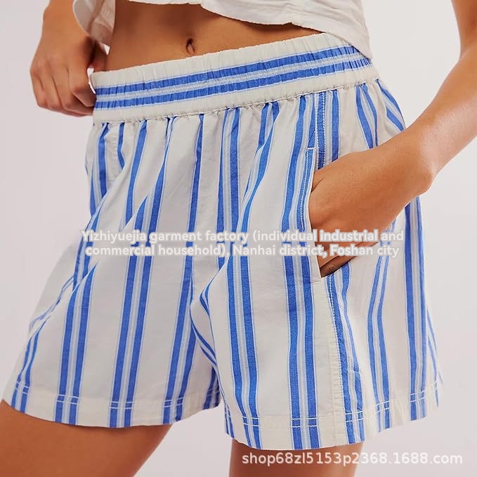 Relaxed Pocket Beach Short  |  Womens Shorts Shorts palm leaf stripe