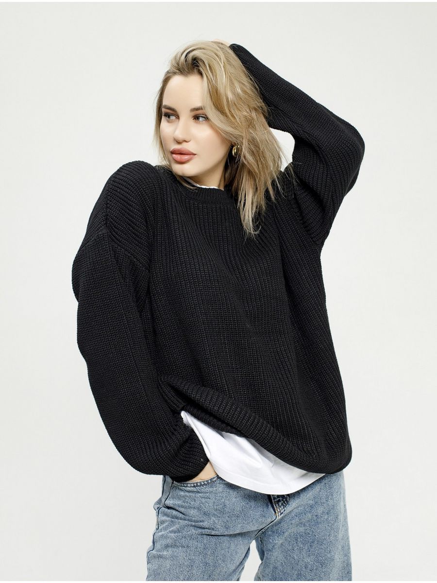 Rib Crop Crew Neck Sweater  |  Womens Sweaters & Cardigans Sweaters & Cardigans black