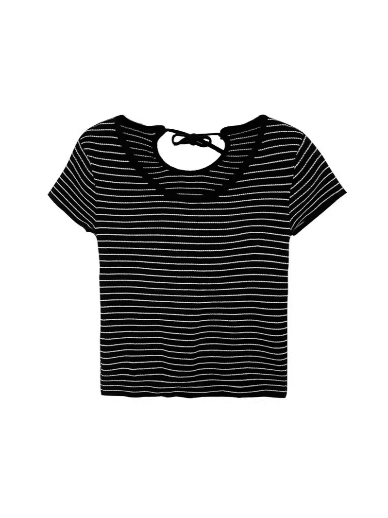 Rosa Lace Trim Tee  |  Womens Tops Tops classic stripe vintage white