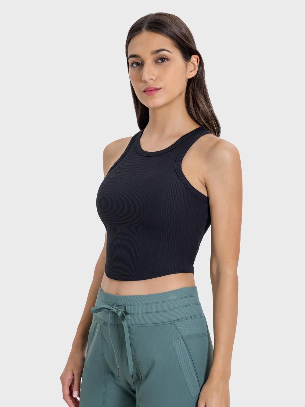 Seamless Ringer Tank  |  Womens Tops Tops black