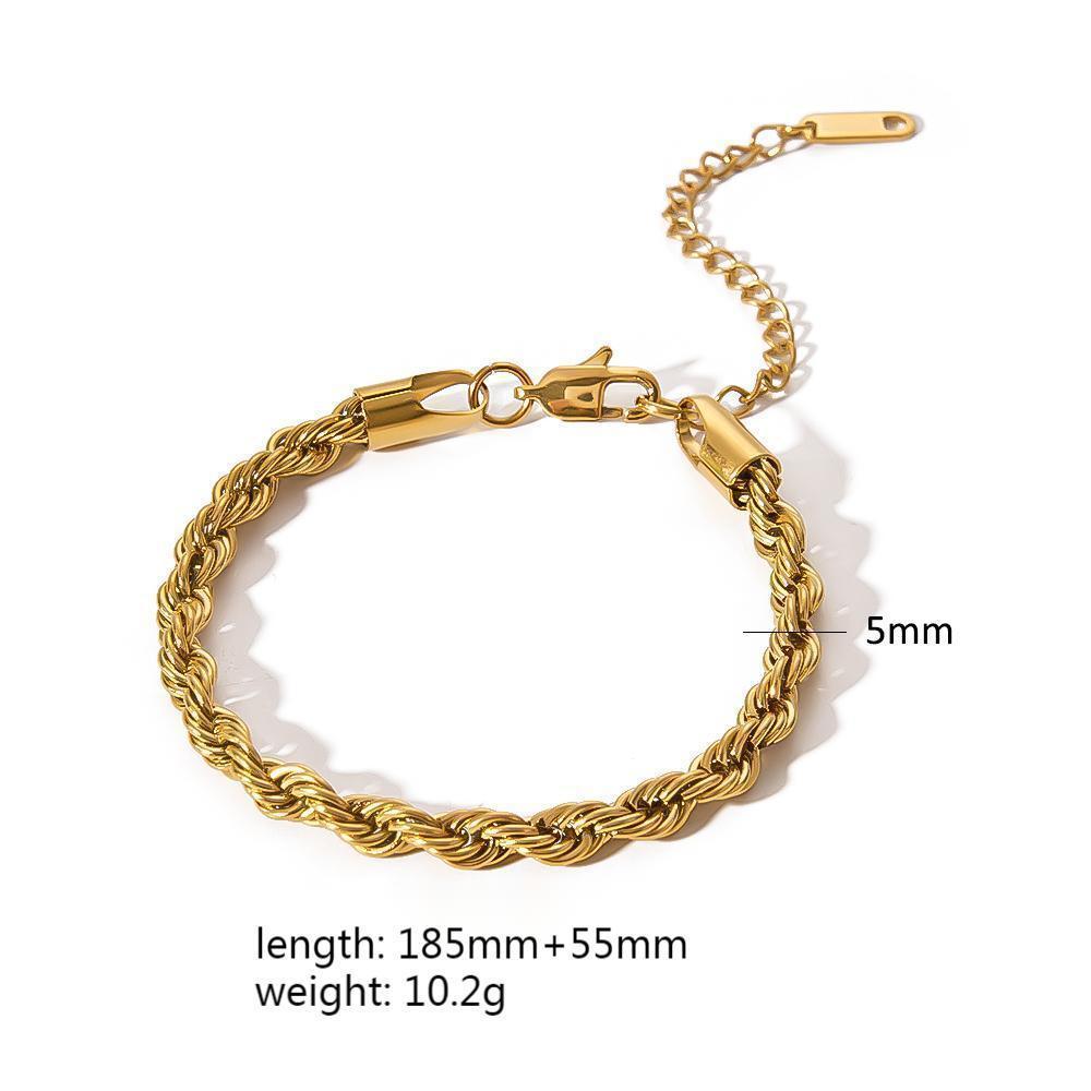 Single Bracelet  |  Womens Jewelry Jewelry gold plated twist chain