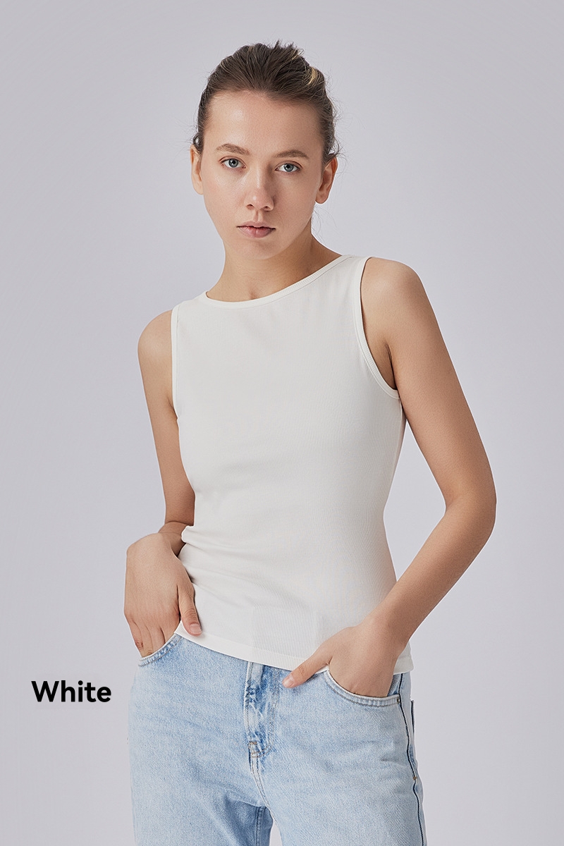 Staple Rib Boat Neck Tank  |  Womens Tops Tops Tops