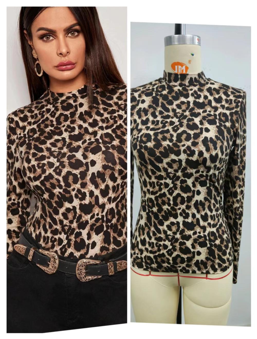 Staple Rib Off Shoulder Long Sleeve Top  |  Womens Tops Tops kate leopard