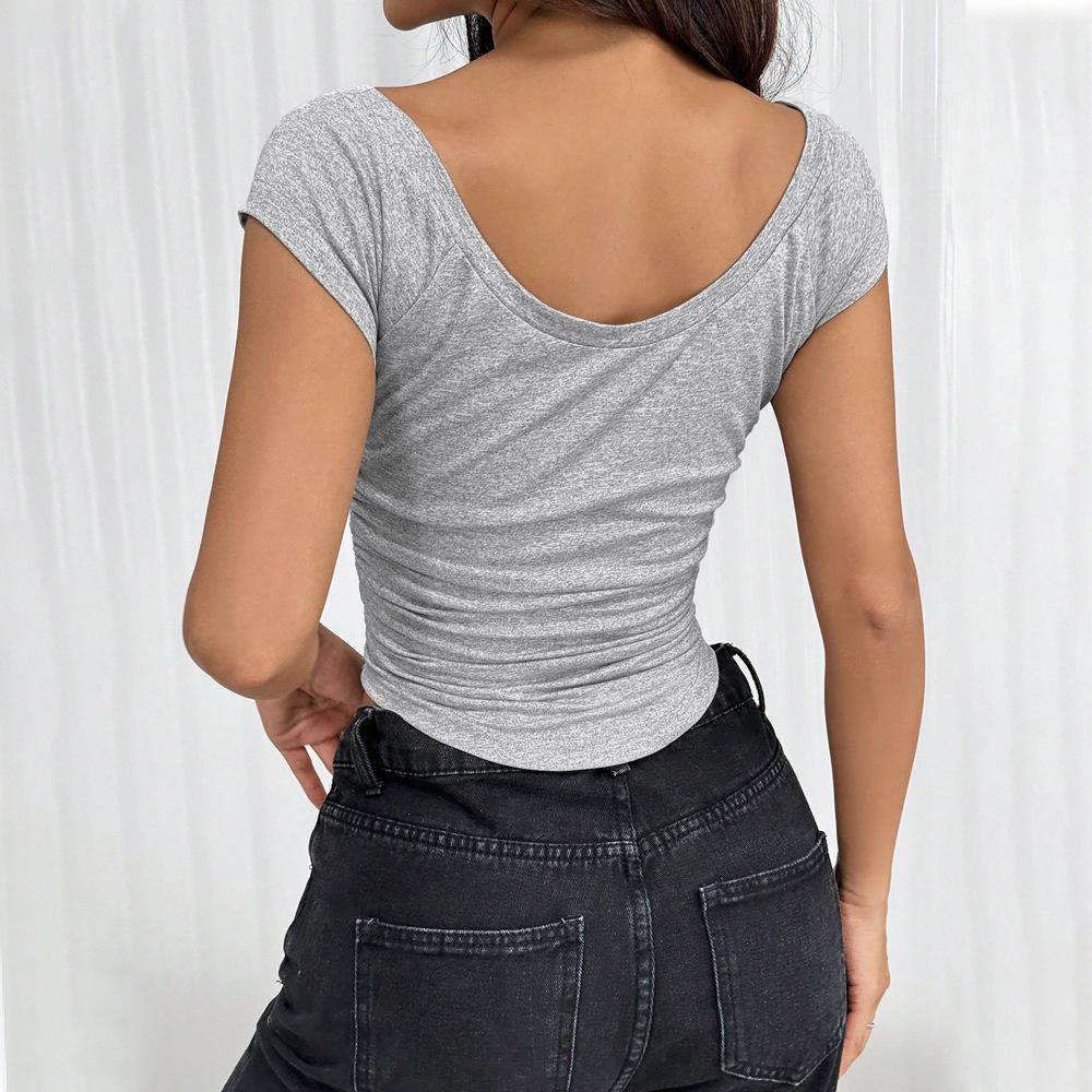 Staple Rib Scoop Neck Short Sleeve Top  |  Womens Tops Tops Tops