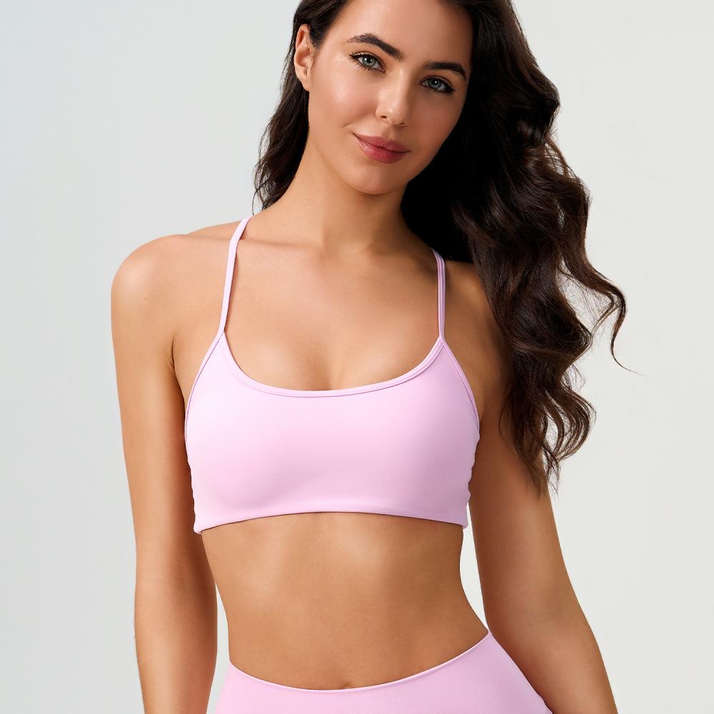 Straight Neck Crop Bikini Top  |  Womens Swimwear Swimwear neon pink