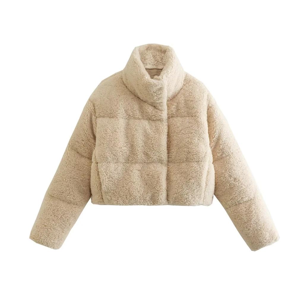 The Mother Puffer Cropped Sherpa Jacket  |  Womens Jackets Jackets coconut milk