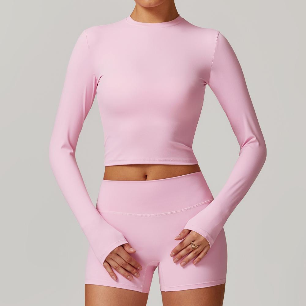 Ultra Soft Open Tie Back Longsleeve  |  Womens Tops Tops millennial pink